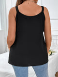 Taglie Forti Top con bretelle sottile pannello in pizzo guipure