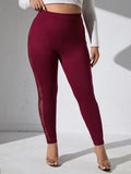 Taglie Forti Leggings pizzo a contrasto