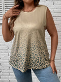 Taglie Forti Canotta con stampa leopardo
