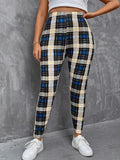 Taglie Forti Leggings con stampa quadri