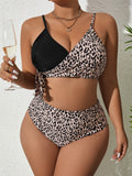 Taglie Forti Bikini con stampa leopardo