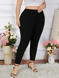 Taglie Forti Leggings monocolore vita alta