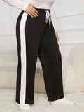 Taglie Forti Pantaloni sportivi cucitura laterale con coulisse a vita