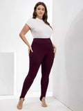 Taglie Forti Leggings con staffa monocolore