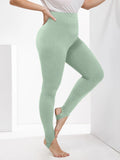 Taglie Forti Leggings con staffa monocolore