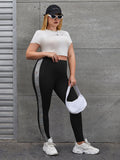 Taglie Forti Leggings cucitura laterale occhielli