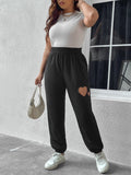 Taglie Forti Pantaloni sportivi modello a cuore cut out con vita elastica