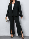 Taglie Forti con singolo bottone Blazer & orlo a fessura Pantaloni