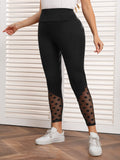 Taglie Forti Leggings in tulle vita a banda larga
