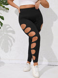 Taglie Forti Leggings cut out laterale