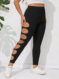 Taglie Forti Leggings cut out laterale