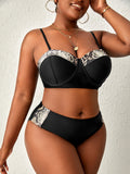 Taglie Forti Costume da bagno bikini con ferretto con stampa effetto serpente