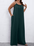 Taglie Forti Jumpsuit con bretelle sottile a gamba larga monocolore