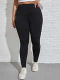 Taglie Forti Leggings tulle a contrasto