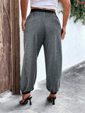 Taglie Forti Pantaloni bordo a contrasto con vita elastica