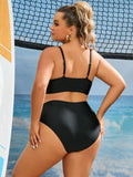 Taglie Forti Bikini con volant vita alta