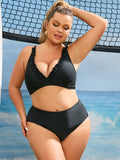 Taglie Forti Bikini con volant vita alta