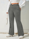 Taglie Forti Pantaloni svasati monocolore
