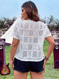 Taglie Forti Top monocolore scavato