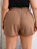 Taglie Forti Shorts vita a volant sovrapposti con nodo frontale