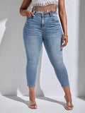 Taglie Forti Jeans skinny tasca inclinata