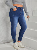 Taglie Forti Jeans skinny dettaglio bottone